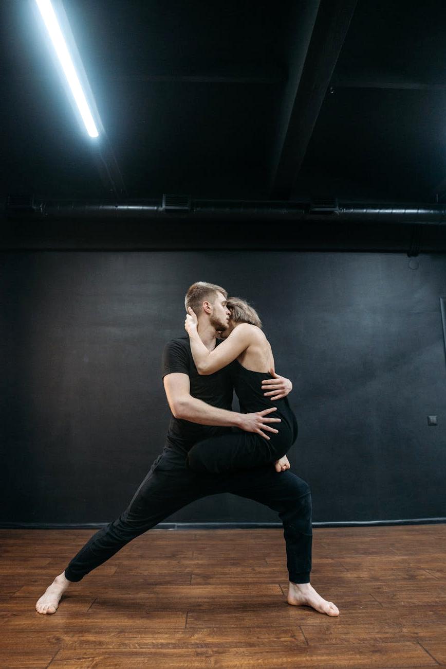 Ballroom dancers performing elegant routine