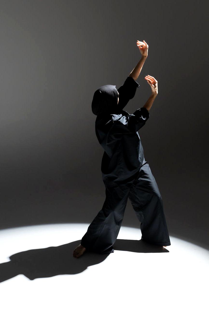 Expressive dancer in motion