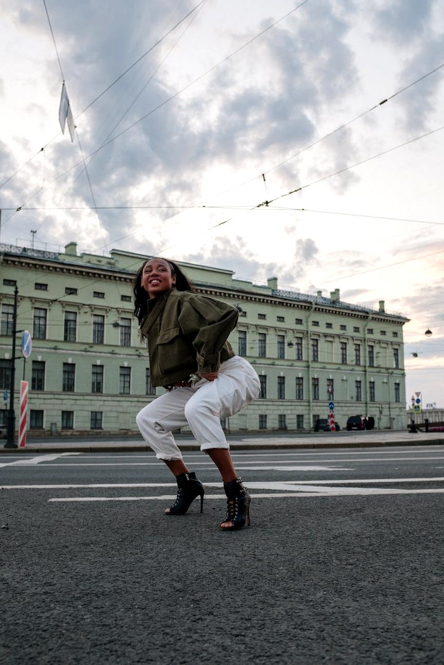 Freestyle dancer expressing individual style