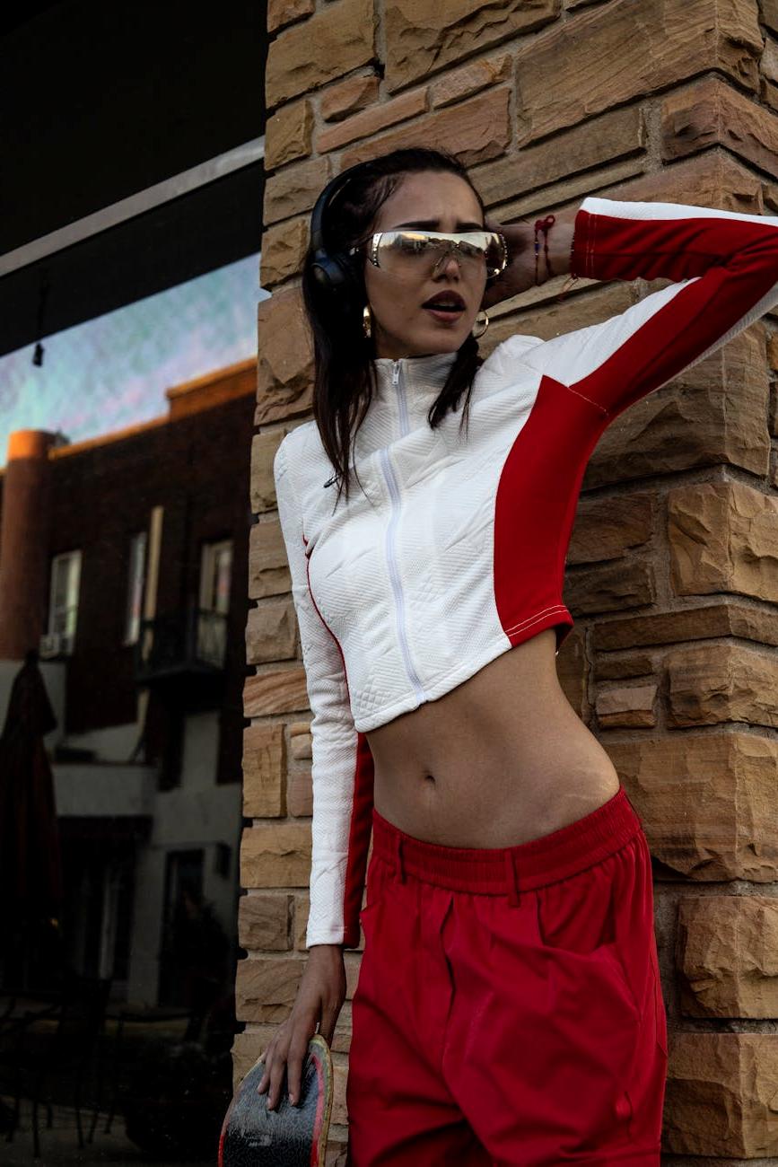 Jazz dancer in dynamic position